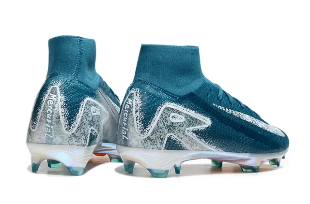 Nike Phantom GT Blue Silver High-Cut Knit Upper Firm-Ground Soccer Shoes 5