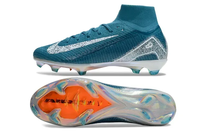 Nike Phantom GT Blue Silver High-Cut Knit Upper Firm-Ground Soccer Shoes 6