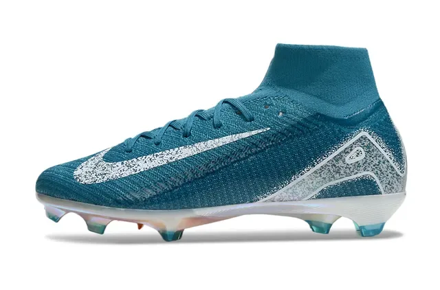 Nike Phantom GT Blue Silver High-Cut Knit Upper Firm-Ground Soccer Shoes 7
