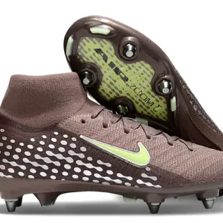 Nike Phantom GT Brown Lime Green Wave-Overlay Firm-Ground Soccer Shoes