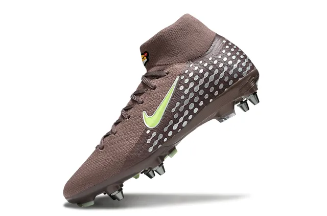 Nike Phantom GT Marrón Verde Lima Wave-Overlay Firm-Ground Zapatos de fútbol 3