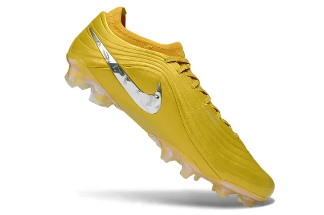 Nike Phantom GT Gold Silver Metallic Synthetic Upper Reflective Swoosh Firm-Ground Soccer Shoes 2