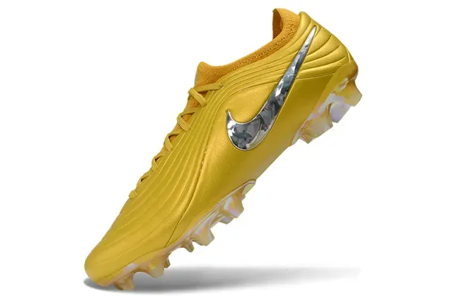 Nike Phantom GT Gold Silver Metallic Synthetic Upper Reflective Swoosh Firm-Ground Soccer Shoes 3
