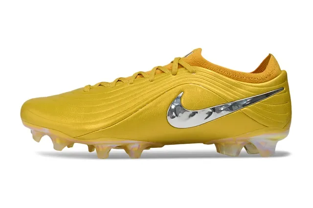 Nike Phantom GT Gold Silver Metallic Synthetic Upper Reflective Swoosh Firm-Ground Soccer Shoes 7