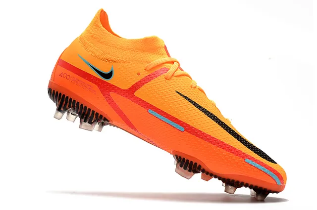 Nike Phantom GT Naranja Negro Alta Borde Calcetín Ajuste Césped Firme Zapatillas de Fútbol 4