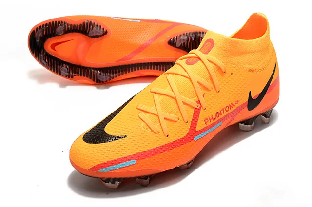 Nike Phantom GT Naranja Negro Alta Borde Calcetín Ajuste Césped Firme Zapatillas de Fútbol 7