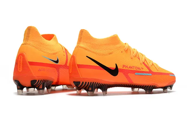 Nike Phantom GT Naranja Negro Alta Borde Calcetín Ajuste Césped Firme Zapatillas de Fútbol 8
