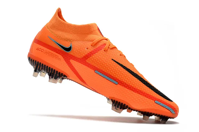 Nike Phantom GT Naranja Negro Alta Borde Calcetín Ajuste Césped Firme Zapatillas de Fútbol 10