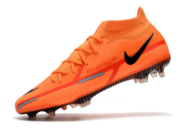 Nike Phantom GT Naranja Negro Alta Borde Calcetín Ajuste Césped Firme Zapatillas de Fútbol 11