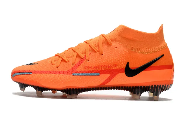 Nike Phantom GT Naranja Negro Alta Borde Calcetín Ajuste Césped Firme Zapatillas de Fútbol 12