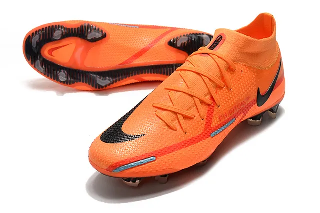 Nike Phantom GT Naranja Negro Alta Borde Calcetín Ajuste Césped Firme Zapatillas de Fútbol 13
