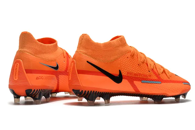 Nike Phantom GT Naranja Negro Alta Borde Calcetín Ajuste Césped Firme Zapatillas de Fútbol 14