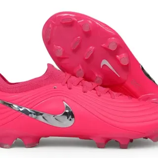 Nike Phantom GT Pink Silver Wave-Textured Synthetic Upper Metallic Swoosh Firm-Ground Soccer Shoes
