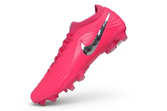 Nike Phantom GT গোলাপি রূপালি ওয়েভ-টেক্সচার্ড সিন্থেটিক উপর Metallic Swoosh দৃঢ় মাটির সকার জুতা 3