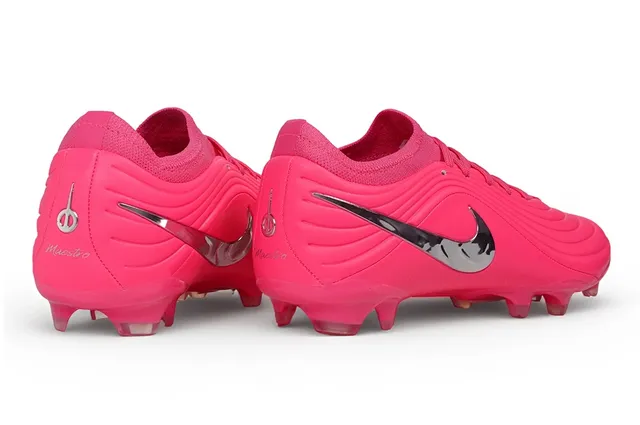 Nike Phantom GT গোলাপি রূপালি ওয়েভ-টেক্সচার্ড সিন্থেটিক উপর Metallic Swoosh দৃঢ় মাটির সকার জুতা 5