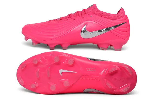 Nike Phantom GT গোলাপি রূপালি ওয়েভ-টেক্সচার্ড সিন্থেটিক উপর Metallic Swoosh দৃঢ় মাটির সকার জুতা 6