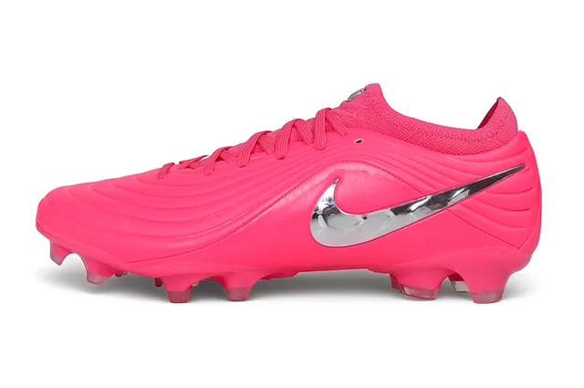 Nike Phantom GT গোলাপি রূপালি ওয়েভ-টেক্সচার্ড সিন্থেটিক উপর Metallic Swoosh দৃঢ় মাটির সকার জুতা 7