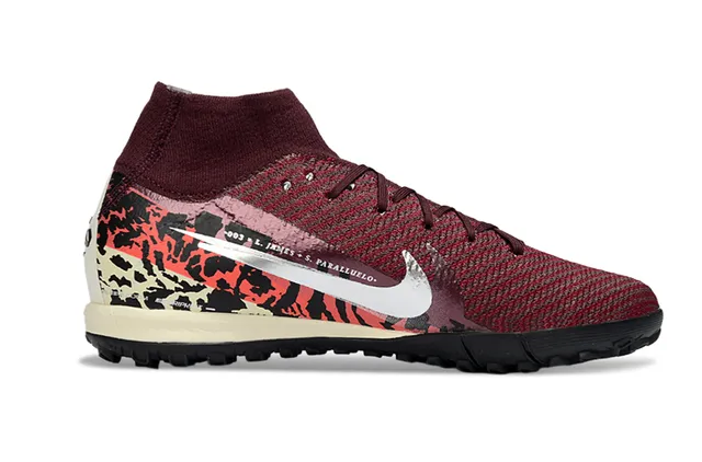 Nike Phantom GT Turf sapatos de futebol com estampado de leopardo borgonha para grama 7