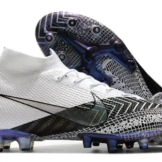 Nike Phantom GT White Black High-Cut Knit Upper Asymmetric Lacing Firm-Ground Soccer Shoes