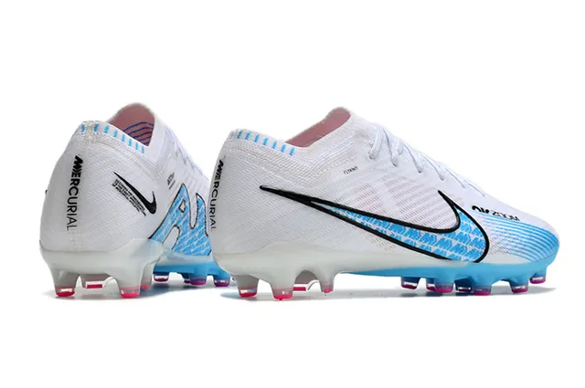 Nike Phantom GT zapatillas de fútbol blanco y azul con upper Flyknit, de corte bajo en tobillo Firm-Ground 5