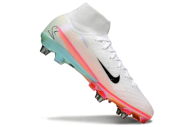 Nike Phantom GT Blanc Multicolore Haut-Coupé Flyknit Supérieur Overlay Gradient Iridescent Firm-Ground Chaussures de Football 2