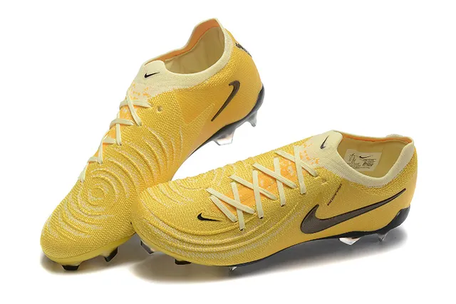 Nike Phantom GT Amarelo Preto Firm-Ground Sapatos de futebol 3