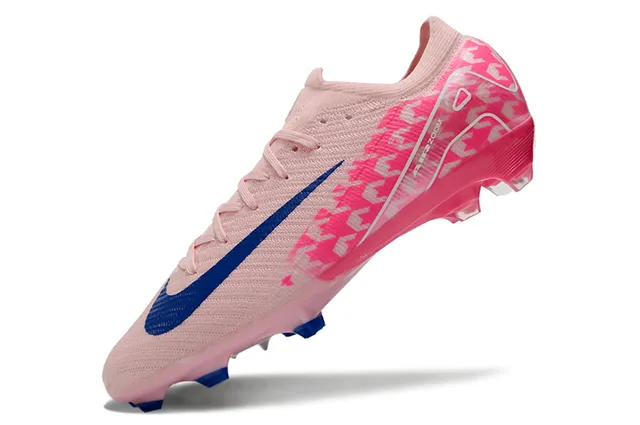 Nike Pink Blue Knit Upper Patterned Overlay Firm-Ground Soccer Shoes 3