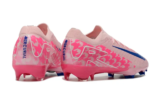 Nike Pink Blue Knit Upper Patterned Overlay Firm-Ground Soccer Shoes 5