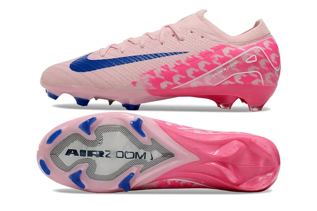Nike Pink Blue Knit Upper Patterned Overlay Firm-Ground Soccer Shoes 6