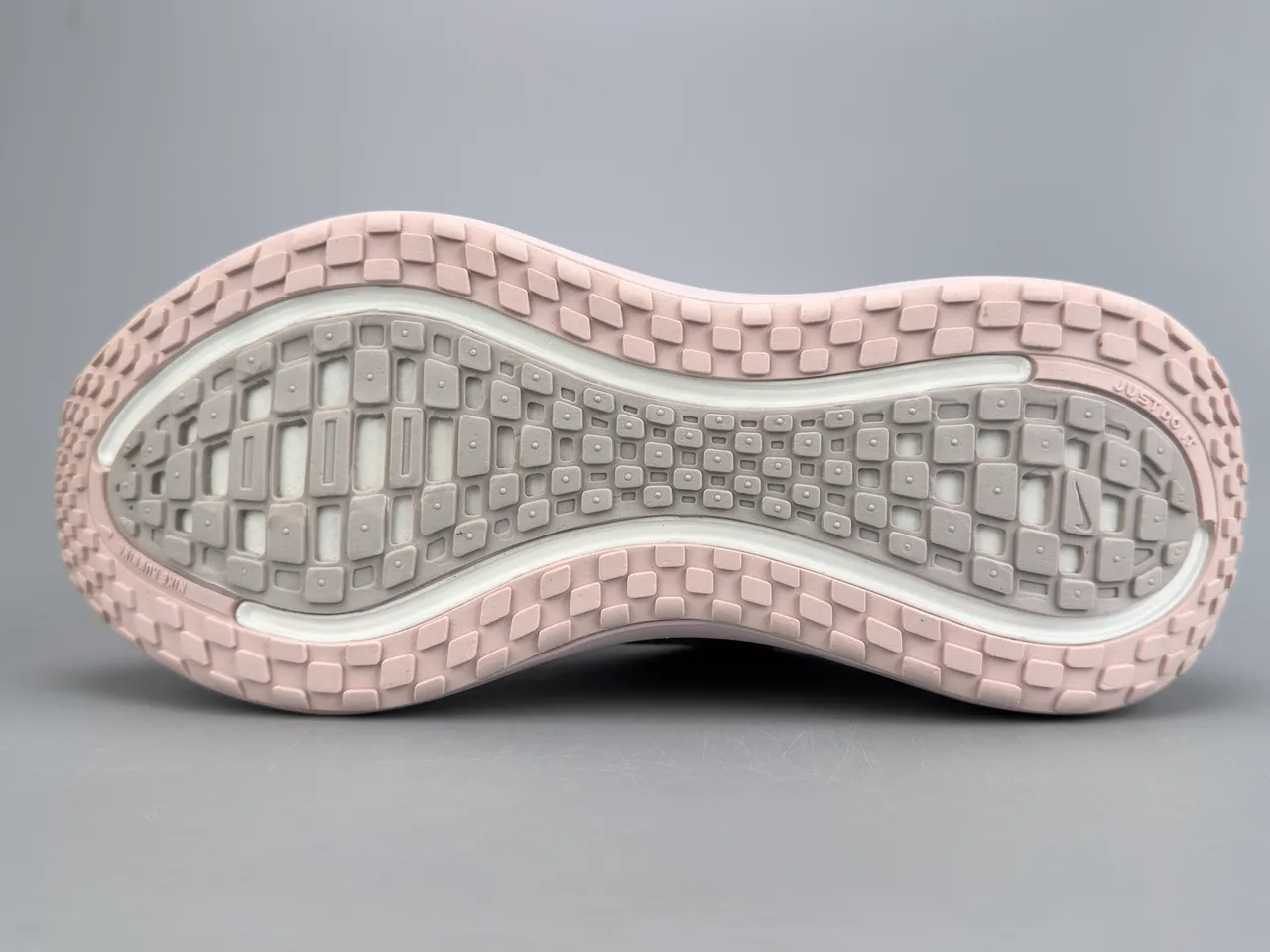 Nike Pink Gray Engineered Knit Upper Sculpted Wavy Midsole Running Shoes 2