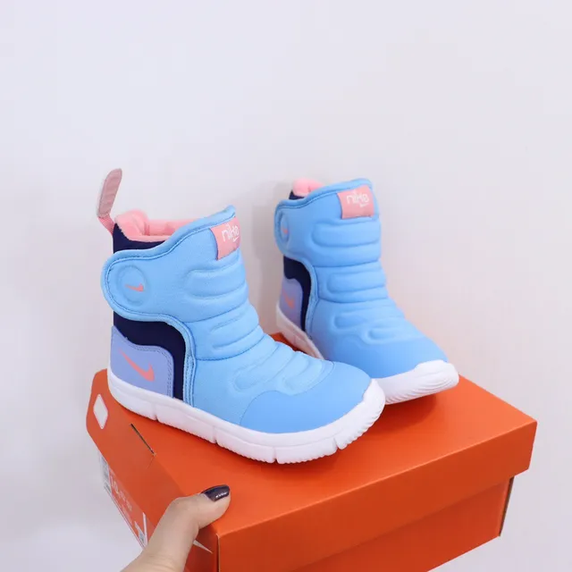 Nike Pink Green Insulated High-Top Padded Collar Snow Boots 24