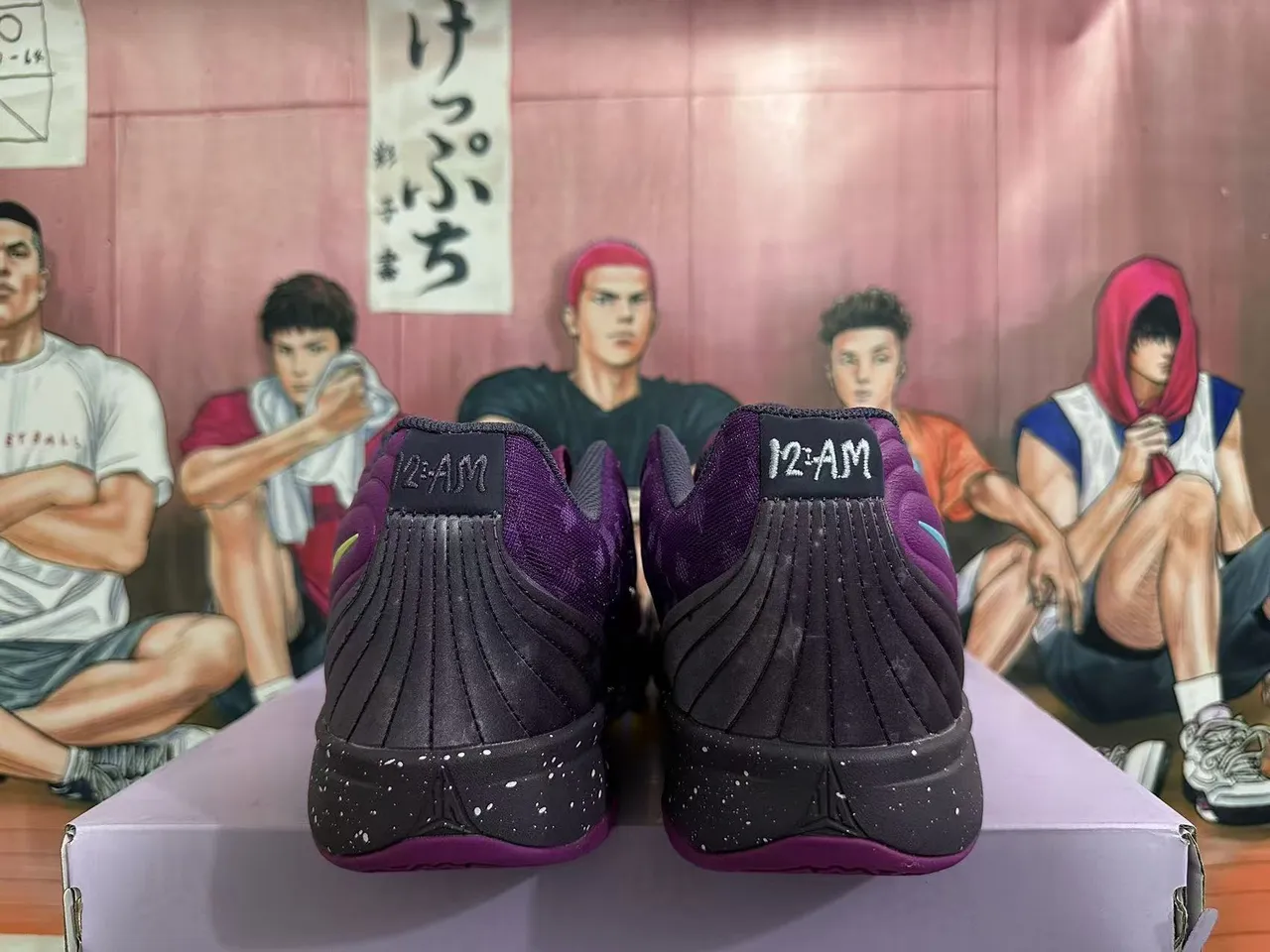 Nike Purple Black Low-Top Mesh and Synthetic Basketball Shoes 3