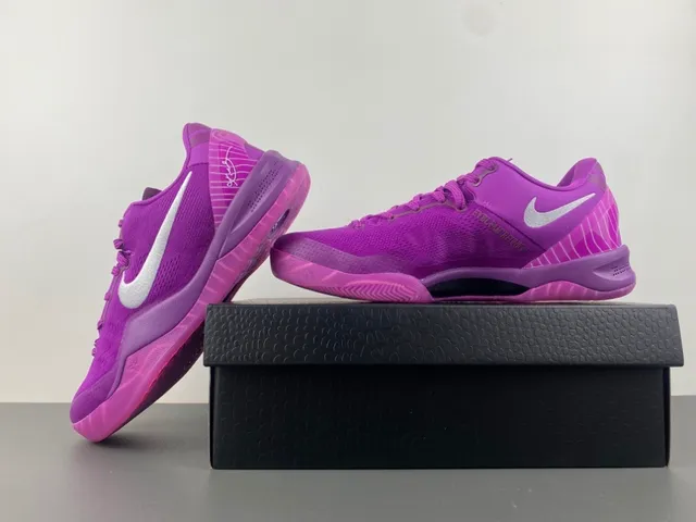 Nike बैंगनी सफेद बुनाई ऊपरी निम्न-कट सिल्हूट बास्केटबॉल जूते 15