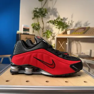 نايك أحمر أسود Shox عمود كوشنينج قفص الكعب المثقب أحذية أسلوب حياة