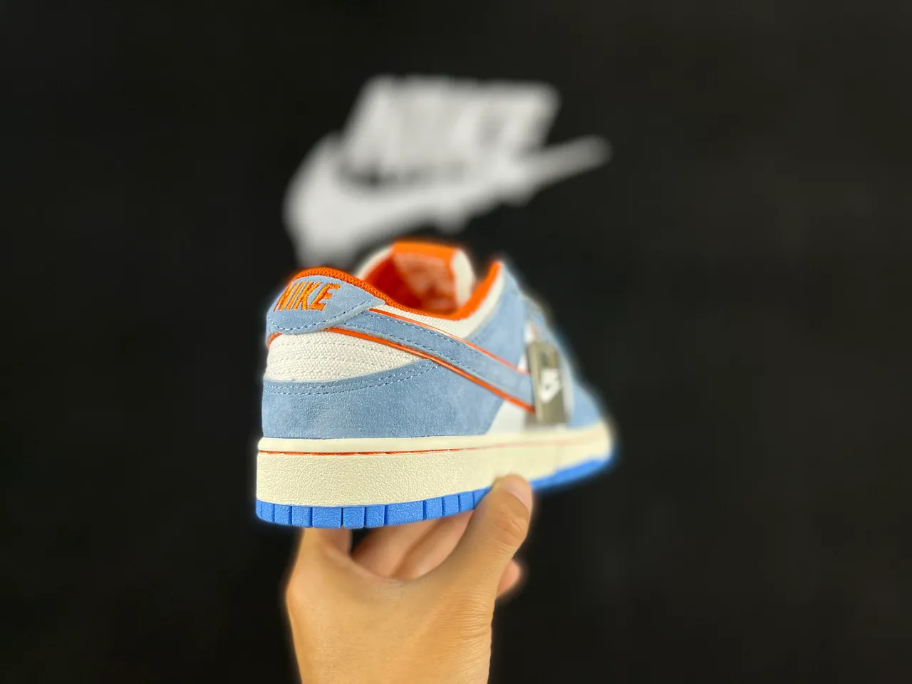 Nike SB Dunk Low Azul Claro Laranja Tênis de Skateboard 6