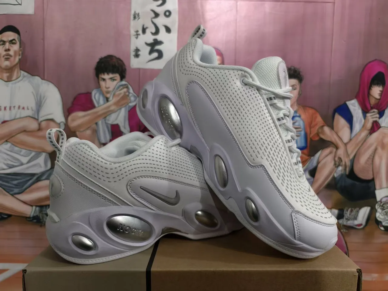 Nike Shox Branco Prateado Malha Perfurada Tênis Chunky 3