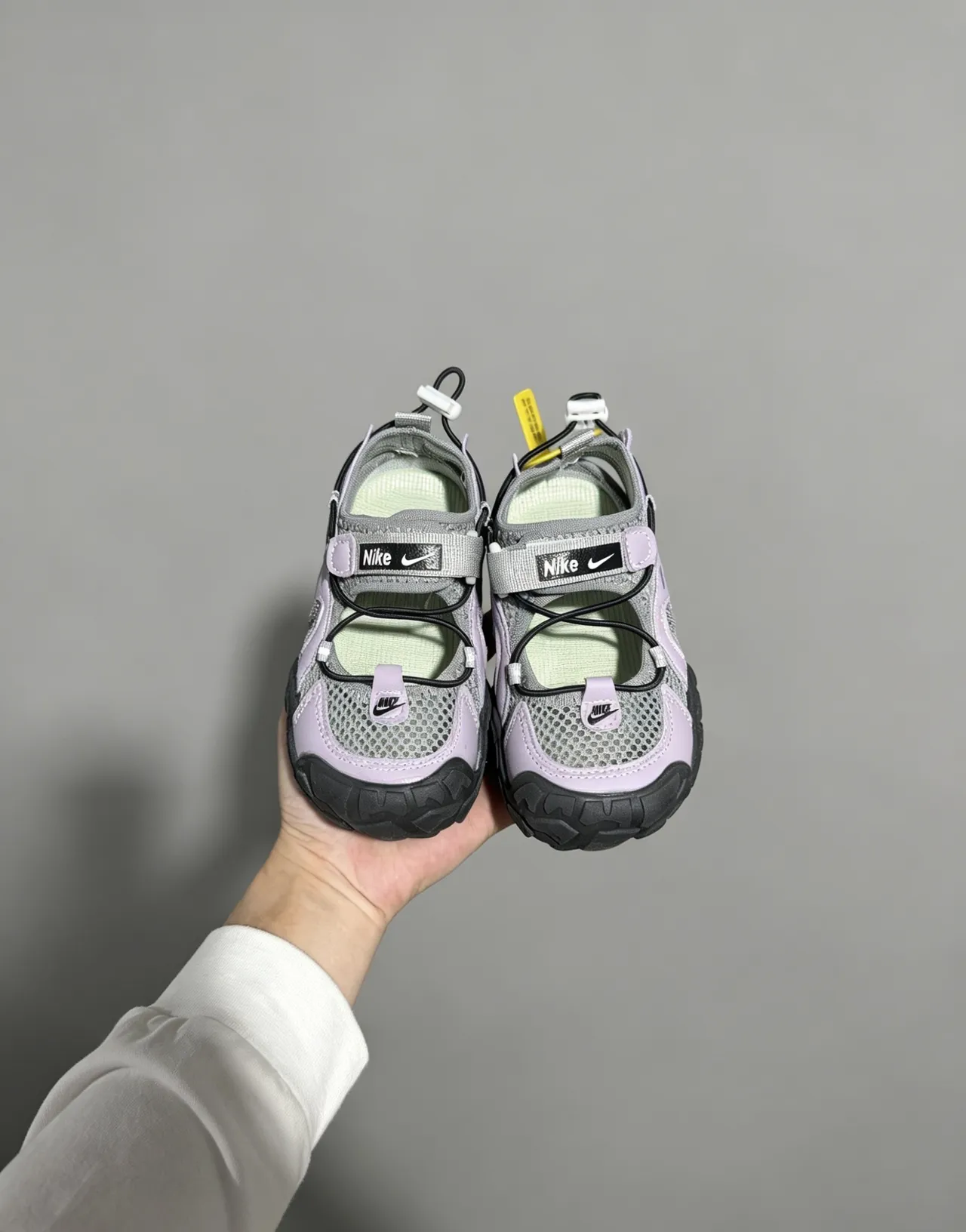 Nike Silver Blue Open-Toe Mesh-and-Synthetic Overlay Casual Sandals 5
