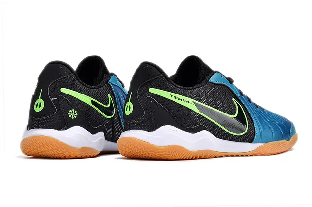 Nike Tiempo काला नीला लो-टॉप मेश एंड सिंथेटिक ऊपरी इनडोर फुटबॉल जूते 5
