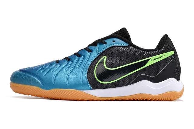 Nike Tiempo काला नीला लो-टॉप मेश एंड सिंथेटिक ऊपरी इनडोर फुटबॉल जूते 6