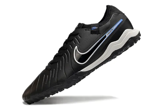 Nike Tiempo حذاء كرة القدم أسود أزرق أعلى اصطناعي مموج مقدمة القدم أرضية اصطناعية 3