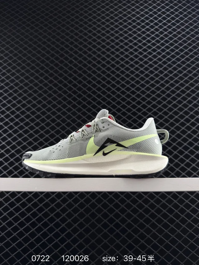 Nike Trail ATC Light Gray and Lime Green Running Shoes 5