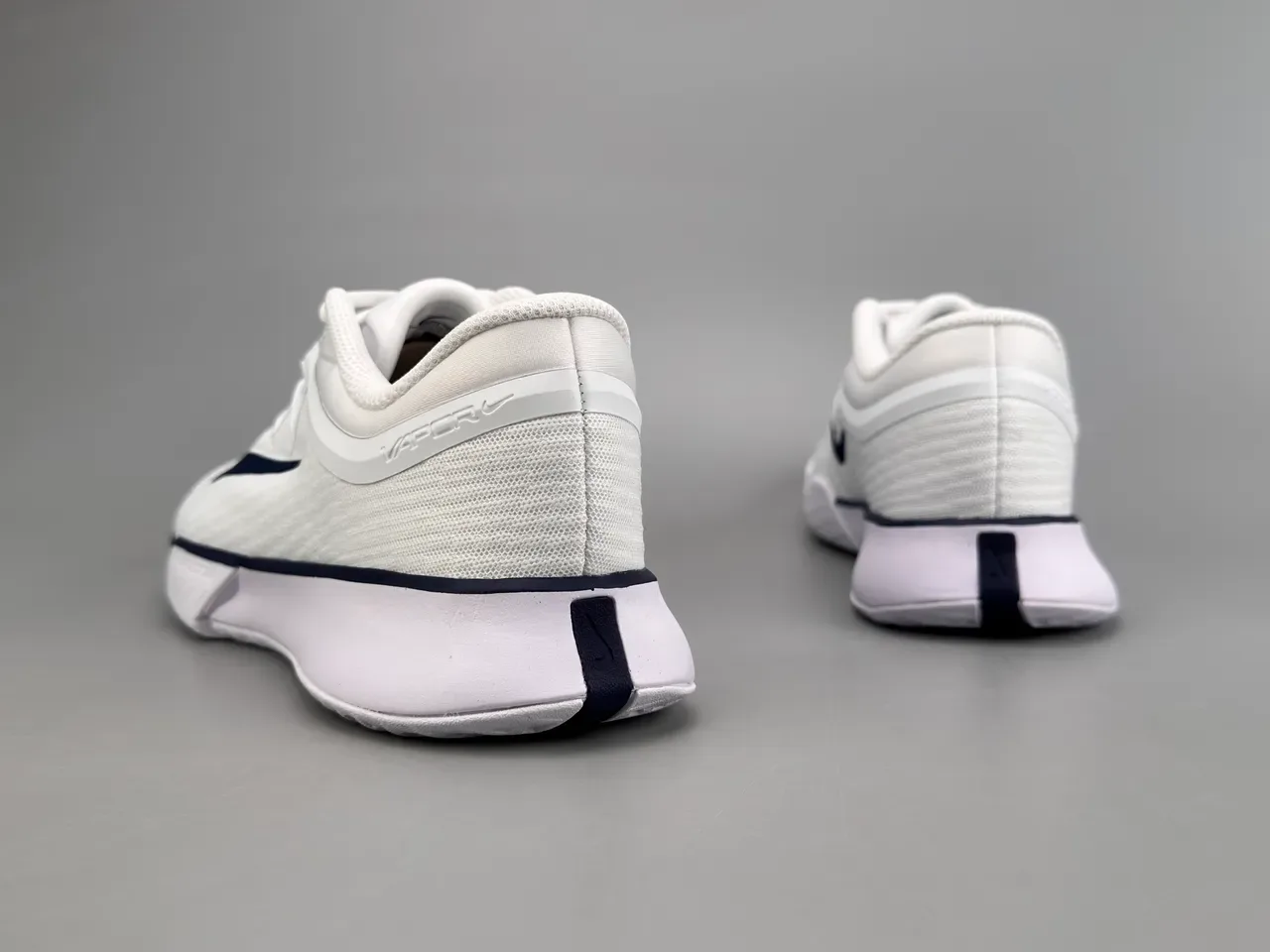 Nike Vapor White Navy Engineered Mesh Upper Swoosh Overlay Lifestyle Sneakers 6
