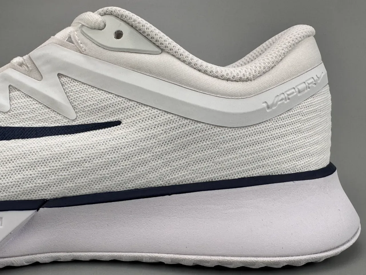 Nike Vapor White Navy Engineered Mesh Upper Swoosh Overlay Lifestyle Sneakers 7