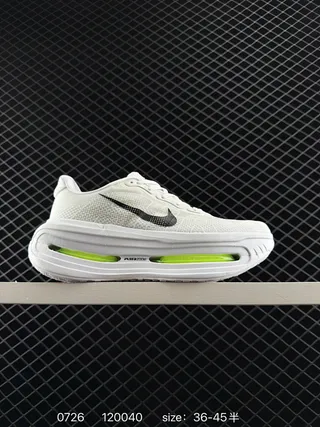 Nike VOMERO PREMIUM Blanco Verde Tejido Malla Superior Largo Visible Air Zoom Units Zapatillas running 2