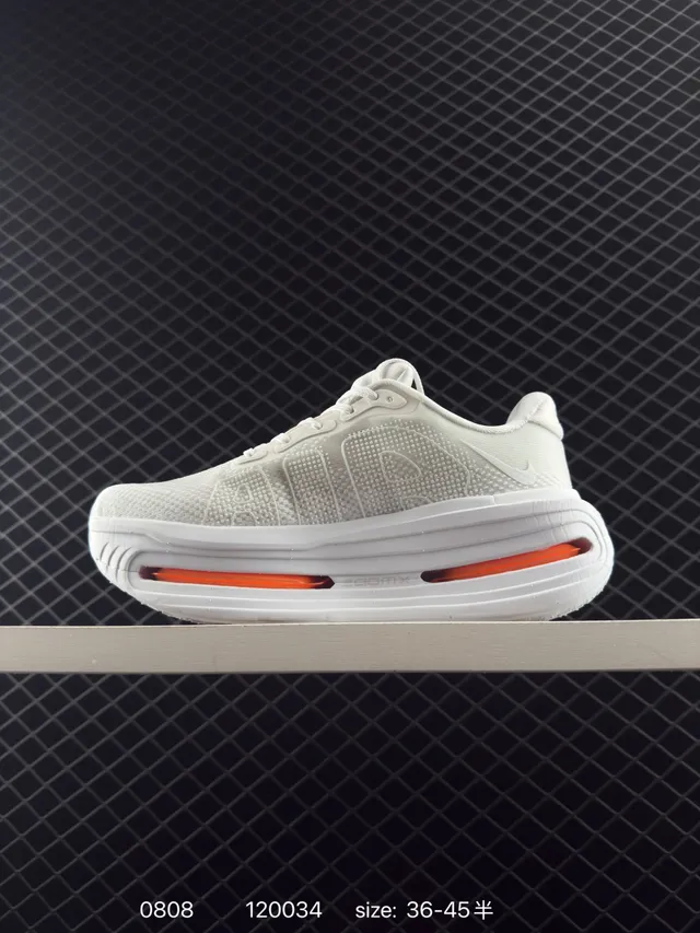 Nike VOMERO PREMIUM White Orange Knit Upper Dual Air Zoom Running Shoes 5