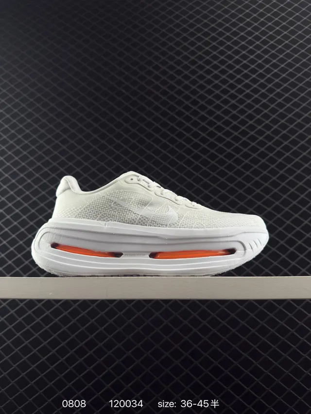 Nike VOMERO PREMIUM White Orange Knit Upper Dual Air Zoom Running Shoes 6