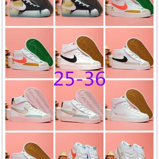 نايك أبيض أسود low-top كولار مبطن sneakers lifestyle