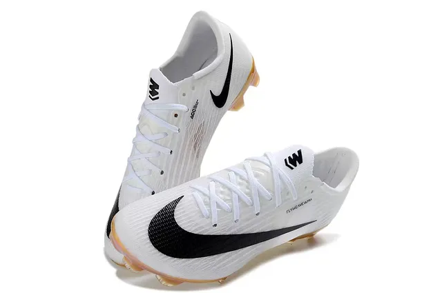 Nike branco dourado Flyweave superior Iridescent Soleplate Firm-Ground sapatos de futebol 2