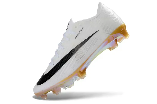 Nike branco dourado Flyweave superior Iridescent Soleplate Firm-Ground sapatos de futebol 4