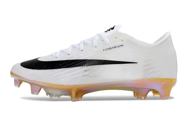 Nike branco dourado Flyweave superior Iridescent Soleplate Firm-Ground sapatos de futebol 7